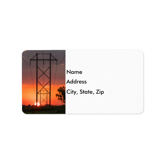 Power Lines Sunset Silhouette Label (Front)