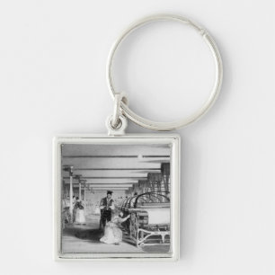 Power Loom Weaving, engraved by J. Tingle, 1835 Key Ring
