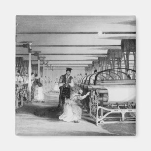 Power Loom Weaving, engraved by J. Tingle, 1835 Magnet