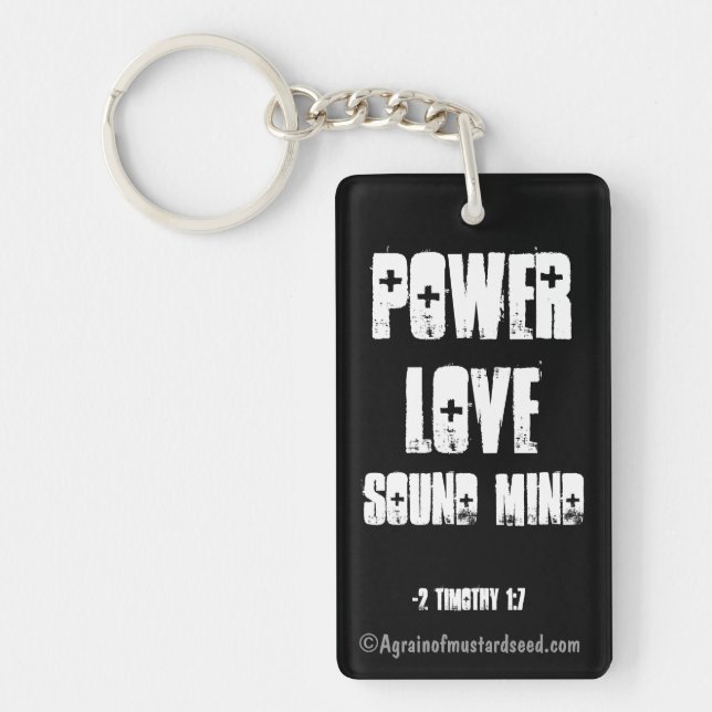 Power Love Sound Mind Bible Quote Key Ring (Front)