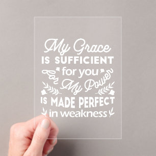 Power Made Perfect In Weakness  2 Corinthians 12:9 Acrylic Invitations