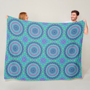 Power Mandala Seamless Pattern 4 Fleece Blanket