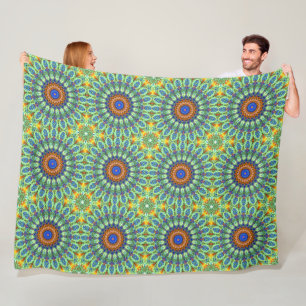 Power Mandala Seamless Pattern 7 Fleece Blanket
