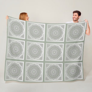 Power Mandala Seamless Pattern 8 Fleece Blanket