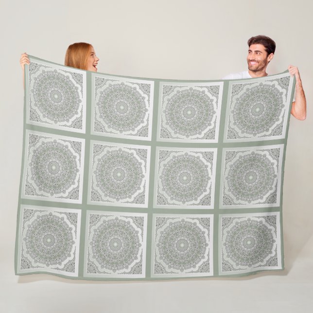 Power Mandala Seamless Pattern 8 Fleece Blanket (In Situ)