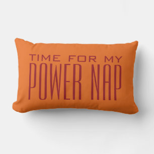 POWER NAP custom colour & name throw pillow