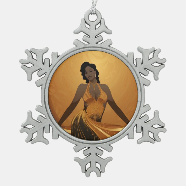 POWER OF BEAUTY #4 SNOWFLAKE PEWTER CHRISTMAS ORNAMENT (Front)