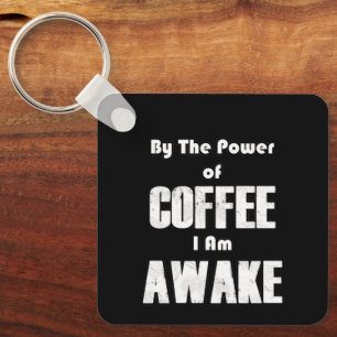 Power of Coffee (in White) Key Ring