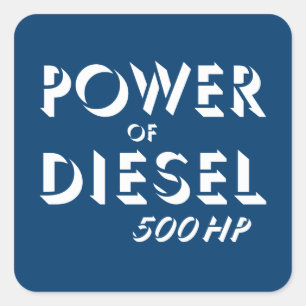Power of diesel square sticker