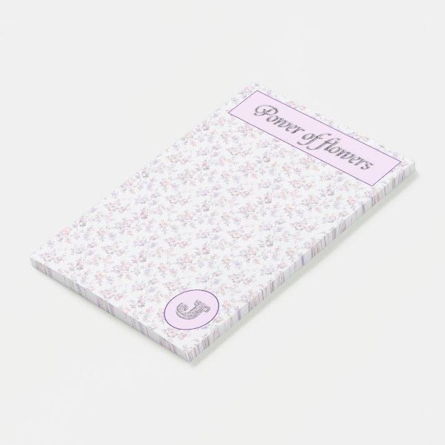 Power of flowers (A-Z) Collection Monogram J Post-it Notes (Angled)