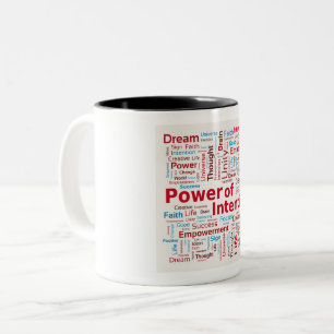 Power of Intention Word Cloud Success Colorful Two-Tone Coffee Mug