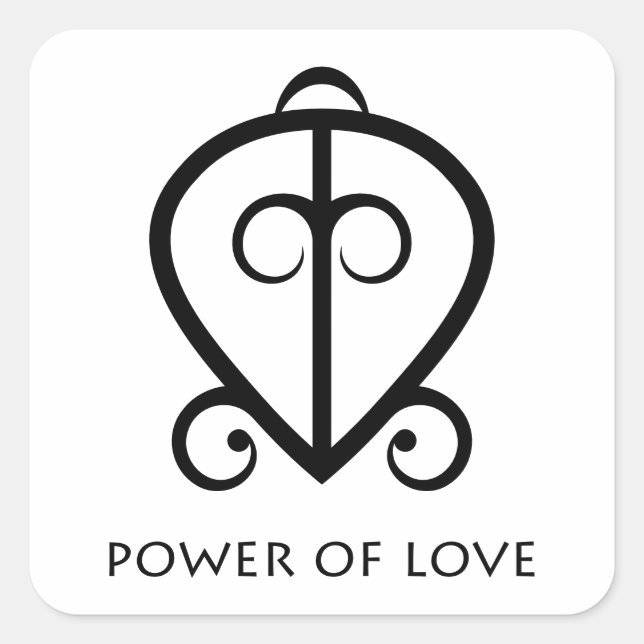 Power of Love Adinkra Symbol Sticker (Front)