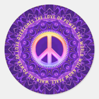 Power of Love Peace Energy Customisable Classic Round Sticker