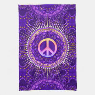 Power of Love Peace Energy Customizable Tea Towel