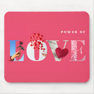 Power of Love Quote Romantic Hot Pink Anniversary Mouse Pad
