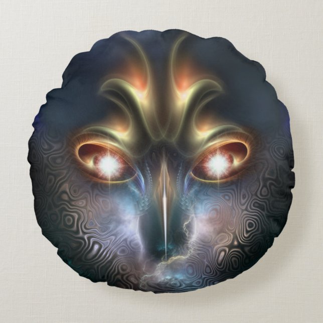 Power Of The All Seeing Round Throw Pillow (Front)