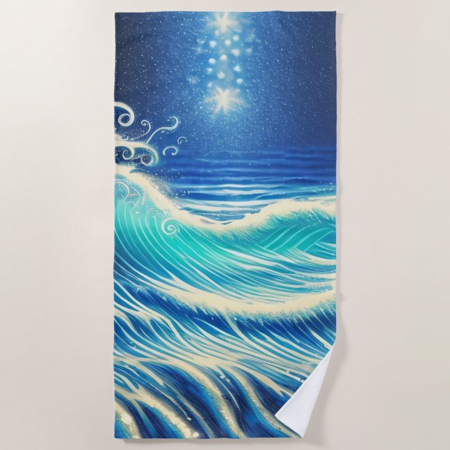 Power of the Blue Ocean Beach Towel (Front)