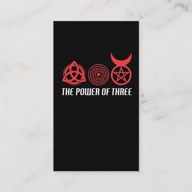 Power of Three Triquetra Hecate's Wheel Horned God Business Card (Front)
