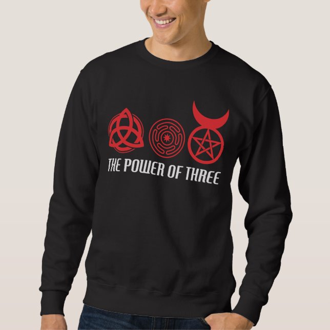Power of Three Triquetra Hecate's Wheel Horned God Sweatshirt (Front)
