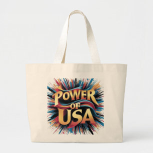 Power of USA Tote Bag - Bold Patriotic Design