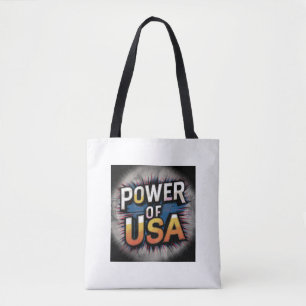 Power of USA Tote Bag - Patriotic American