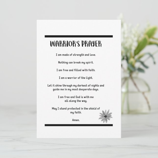 POWER OF WARRIOR'S PRAYER CARD (Standing Front)