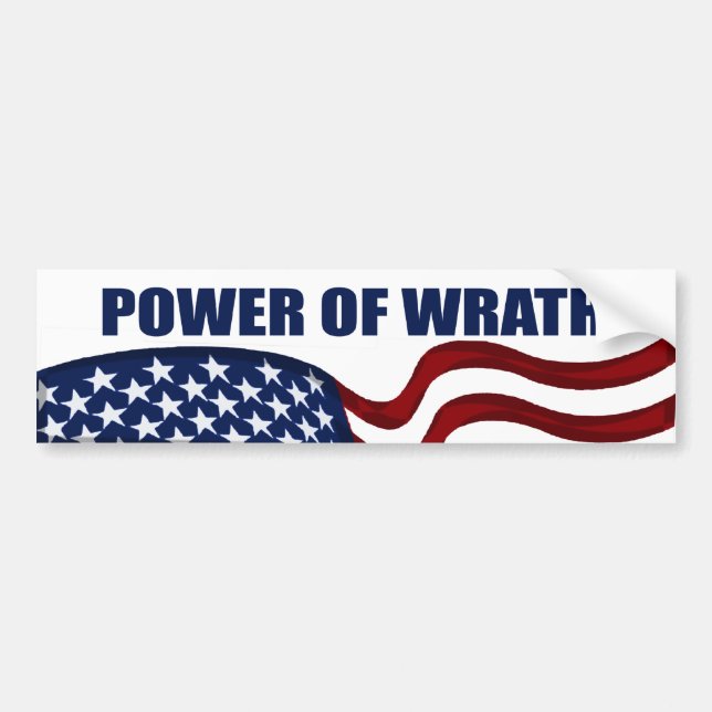 Power of Wrath American Flag Bumper Sticker (Front)