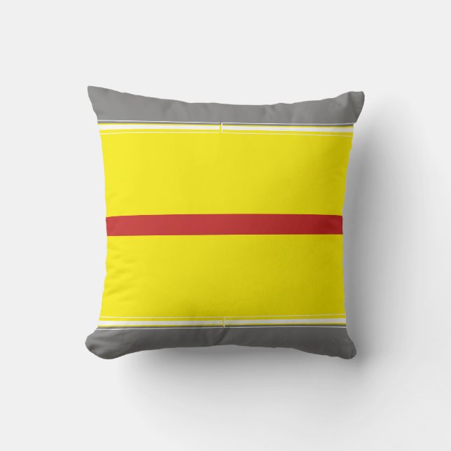 Power of yellow and grey Throw Pillow (Front)