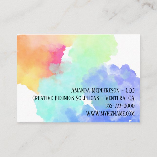 Power of yet colourful cloud business card (Back)