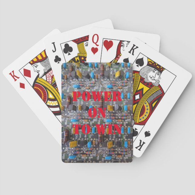 Power On To Win Circuit Poker Playing Cards (Back)