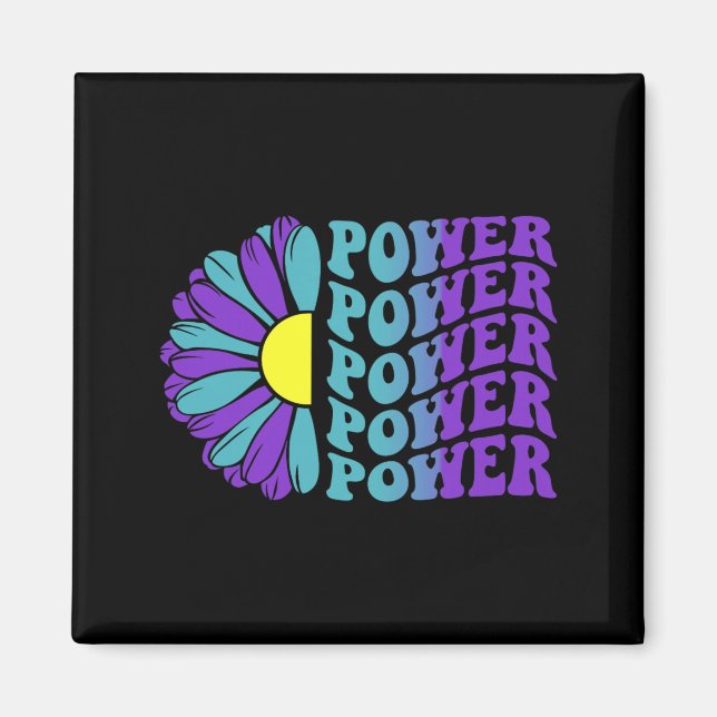 Power Prevention Awareness Suower Design Magnet (Front)