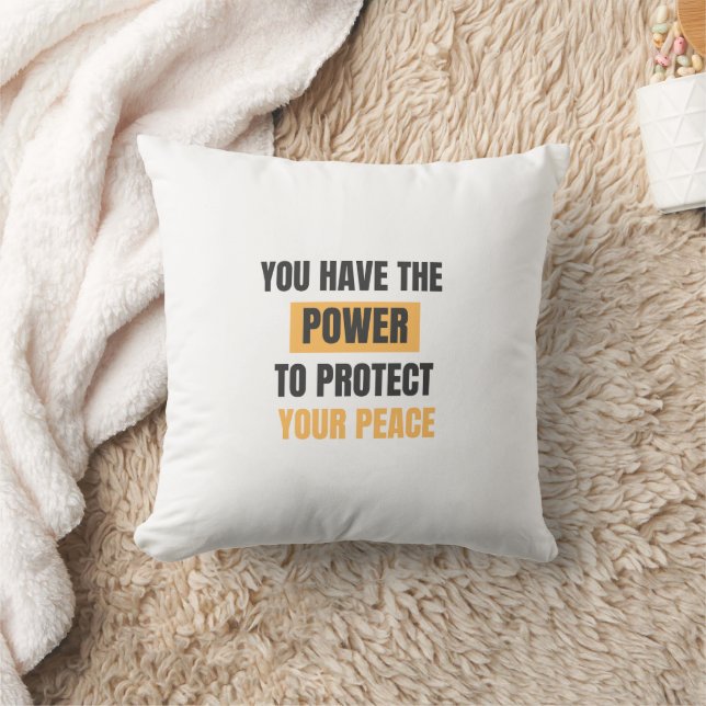 Power Protect Peace, Typographic Pillow cover (Blanket)