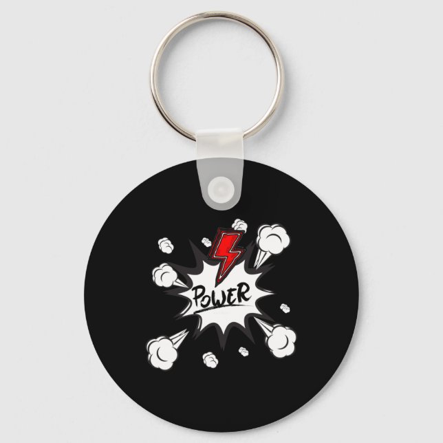 Power Puff Sticker  Key Ring (Front)