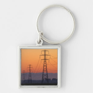 Power Pylons at Sunset Key Ring