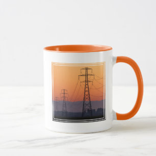 Power Pylons at Sunset Mug
