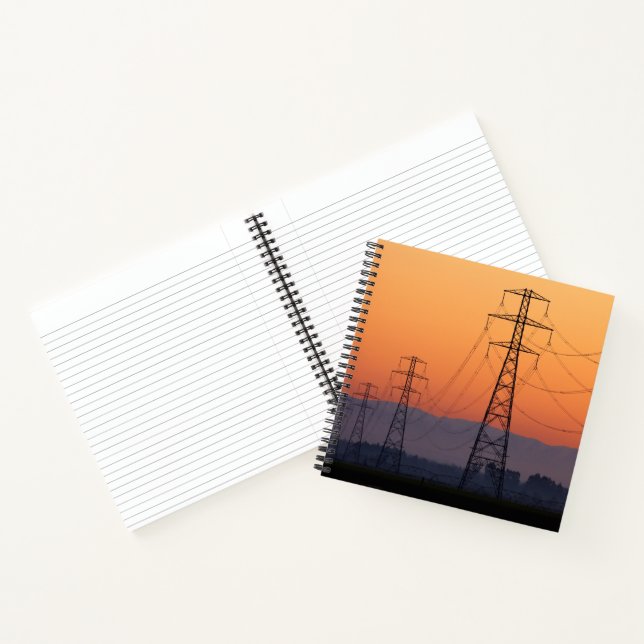 Power Pylons at Sunset Notebook (Inside)