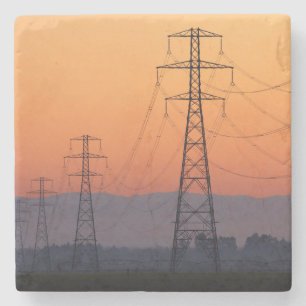 Power Pylons at Sunset Stone Coaster