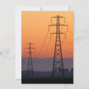 Power Pylons at Sunset Thank You Card