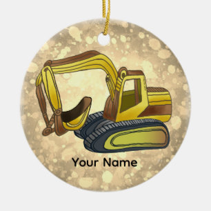 Power Shovel Ceramic Ornament