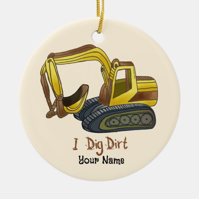 Power Shovel Dig Dirt  Ceramic Ornament (Front)