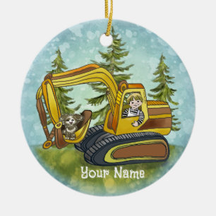 Power Shovel Kid ornament