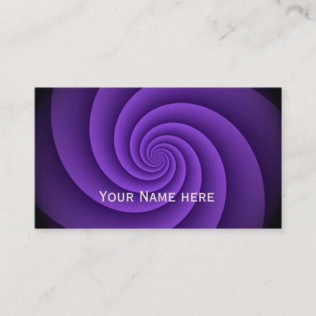 Power Spirals Fractal Pattern - violet Business Card (Front)