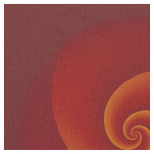 Power Spirals Fractal - red orange + your ideas Fabric