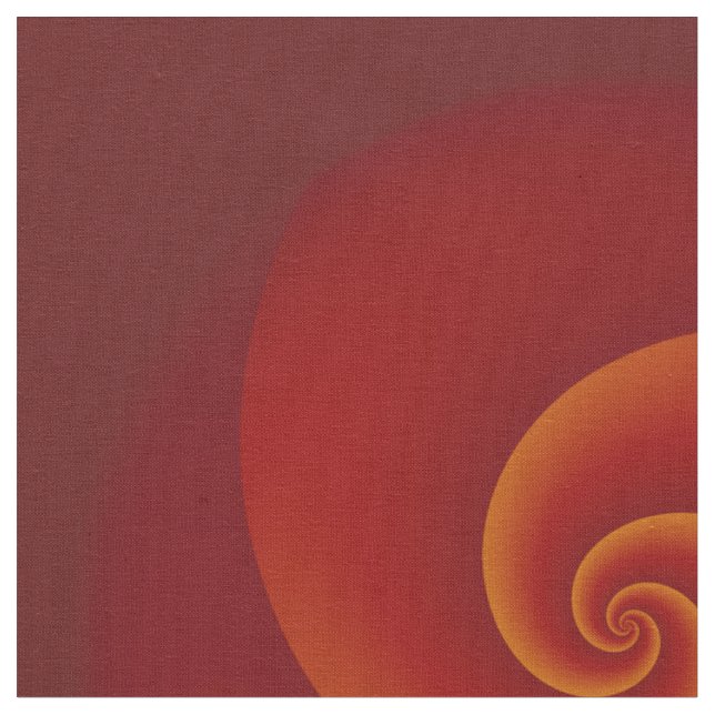 Power Spirals Fractal - red orange + your ideas Fabric (Close Up)