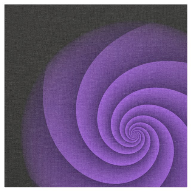 Power Spirals Fractal - violet + your ideas Fabric (Close Up)