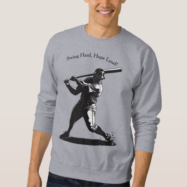 Power Swing – Comic Style Baseball Design Sweatshirt (Front)