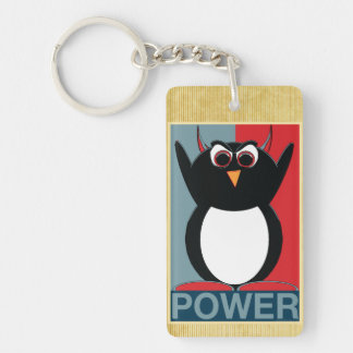 Power to the Evil Penguin Key Ring