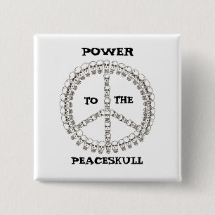 Power to the peaceskull 15 cm square badge