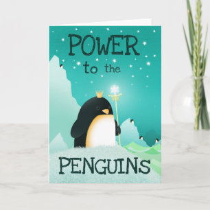 Power to the penguins - greeting cards