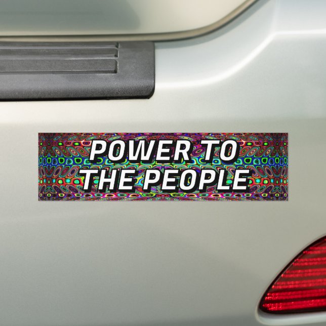 POWER TO THE PEOPLE BUMPER STICKER (On Car)